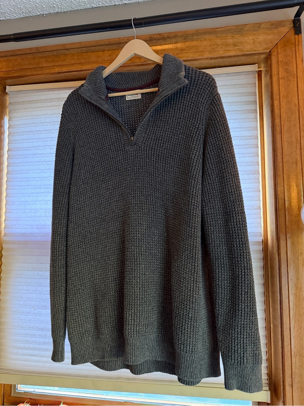 Men's Charcoal Half-Zip Knit Sweater xl 0118